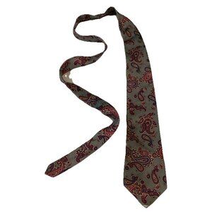 Gray & Maroon Paisley Tie